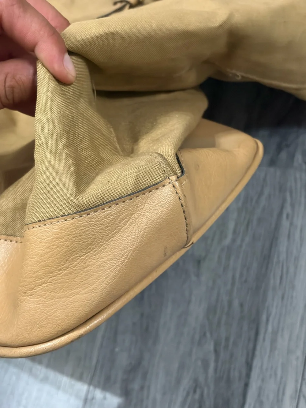 Polo by Ralph Lauren Tan Canvas Tote with Leather Flap and Trim